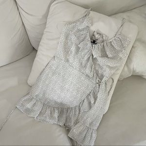 Wrap ruffled mini dress